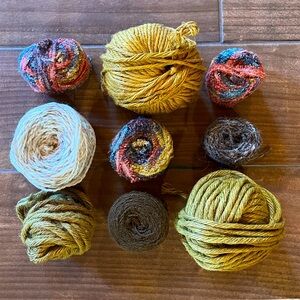 Lot of 9 Vintage Rug Yarns Mixed Fibers